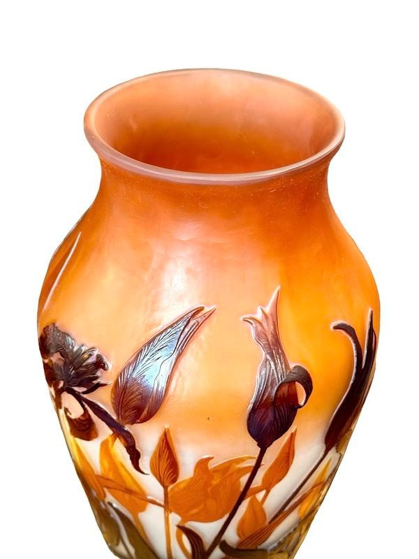 Emile Gallé Importante vaso Art Nouveau "Tulips