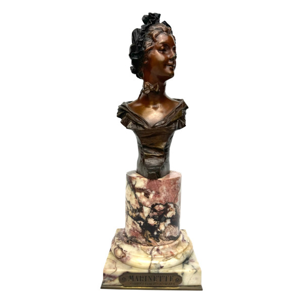 Georges Van der Straeten Busto in bronzo di "Marinette