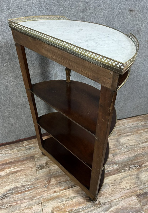 Louis XVI style Parisian half-moon mahogany console shelf circa 1850