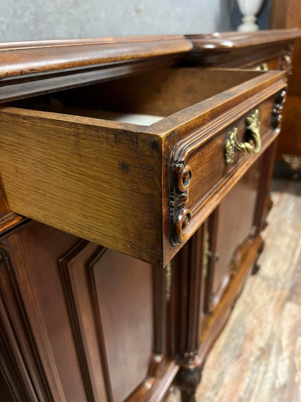 Stamped Louis XV style sideboard in walnut circa 1880