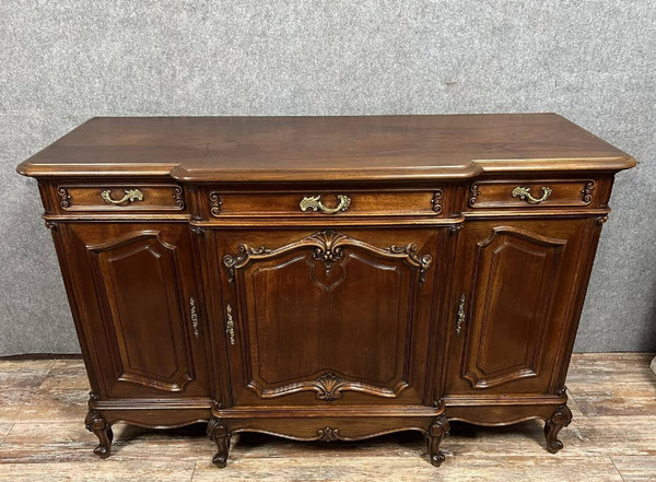 Stamped Louis XV style sideboard in walnut circa 1880