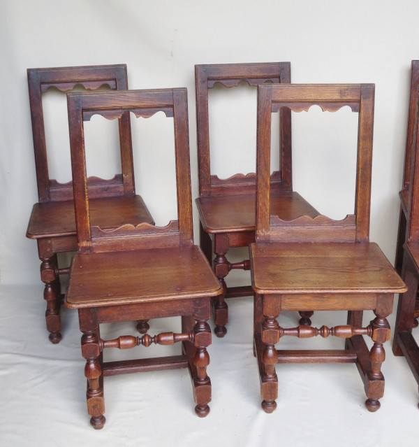 Eight Lorraine chairs, 19th century.