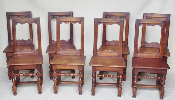 Eight Lorraine chairs, 19th century.