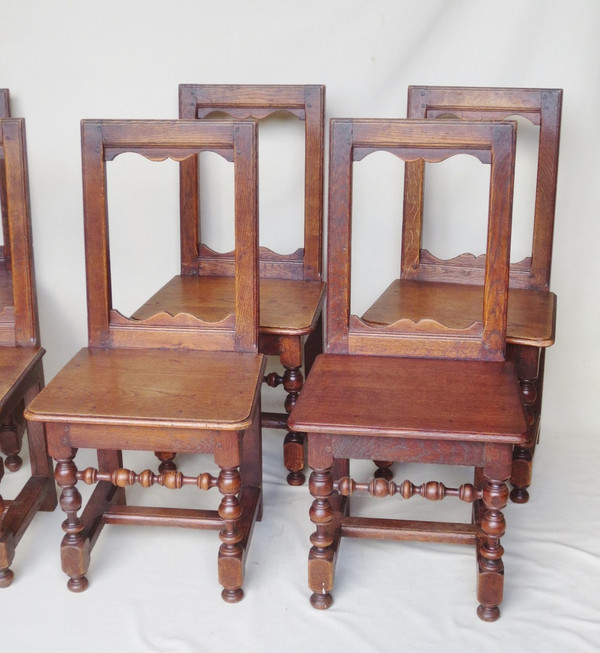 Eight Lorraine chairs, 19th century.