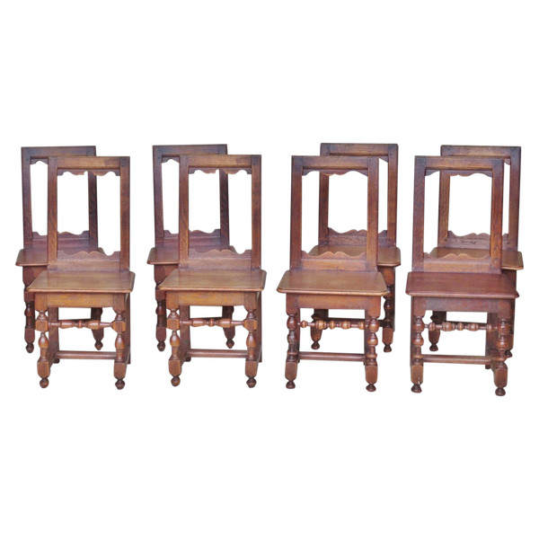 Eight Lorraine chairs, 19th century.