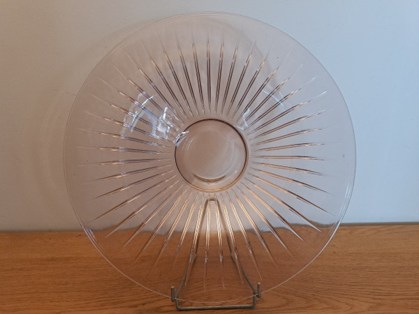 Verlys , France , Large Circular Glass Cup , Art Deco , XX°.