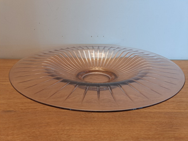 Verlys , France , Large Circular Glass Cup , Art Deco , XX°.