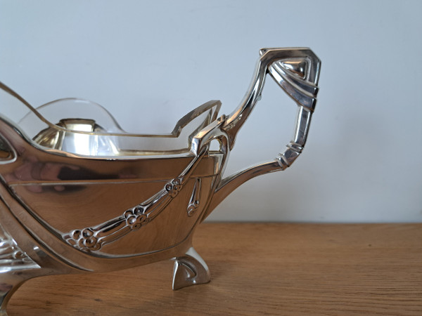 Germany , Planter , Solid Silver And Glass Jug , Jugendstil , Early XX°.