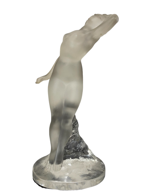 Lalique France - Naïade Statuette Cristal Femme H: 24 cm