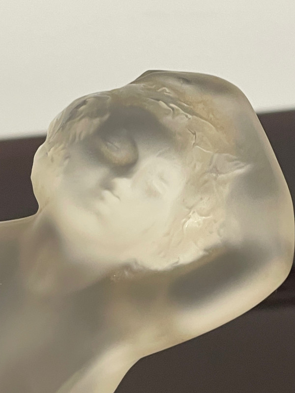 Lalique France - Naïade Statuette Cristal Femme H: 24 cm