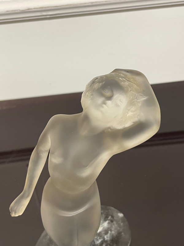 Lalique France - Naïade Statuette Cristal Femme H: 24 cm