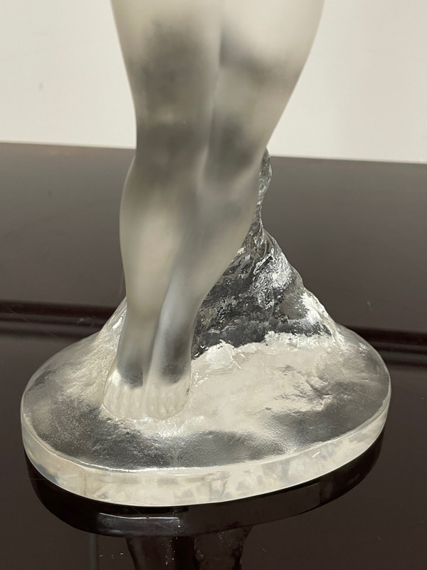 Lalique France - Naïade Statuette Cristal Femme H: 24 cm