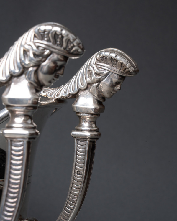 Pair of Solid Silver Ewers, 19th Century