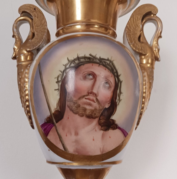 Paris, Restaurationszeit, Louis-Philippe - Porzellanvase - Gesicht Christi, Religosa