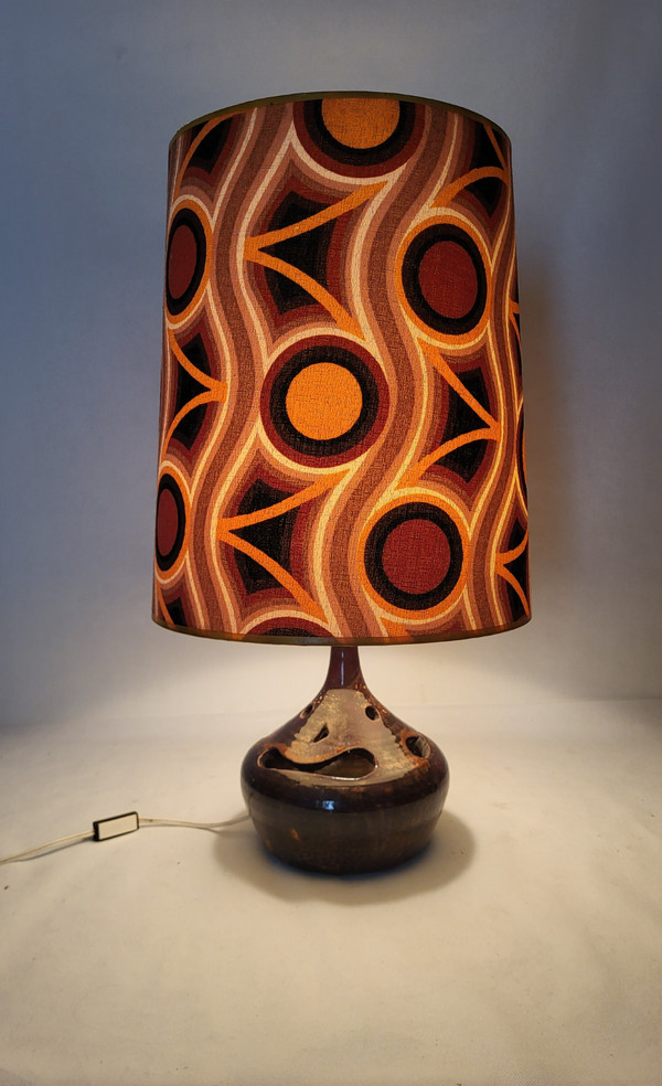 Stoneware lamp signed "Cartonnet Lourotte" / 1970s