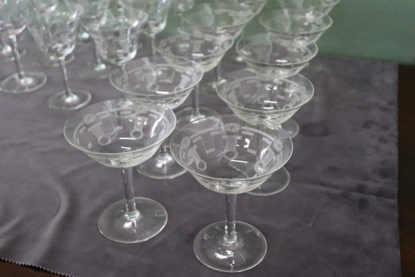 set of 28 crystal glasses