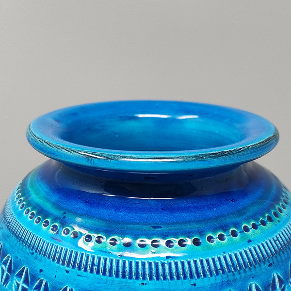 1960er Jahre Atemberaubende Vase von Aldo Londi für Bitossi "Blaue Rimini Kollektion"