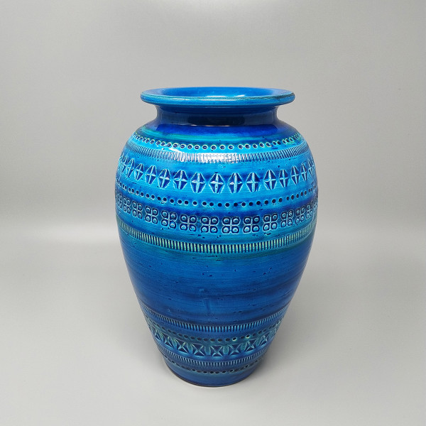 1960er Jahre Atemberaubende Vase von Aldo Londi für Bitossi "Blaue Rimini Kollektion"