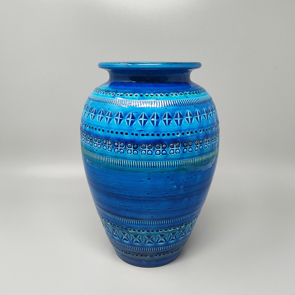 1960er Jahre Atemberaubende Vase von Aldo Londi für Bitossi "Blaue Rimini Kollektion"