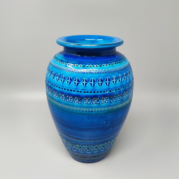 1960er Jahre Atemberaubende Vase von Aldo Londi für Bitossi "Blaue Rimini Kollektion"