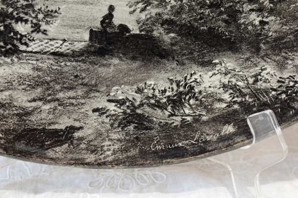 Large presentation dish in Premières earthenware, Jules Lavalle (1860-1880)