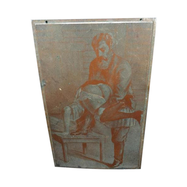 Rare erotic matrix plate for 18th-19th century engraving