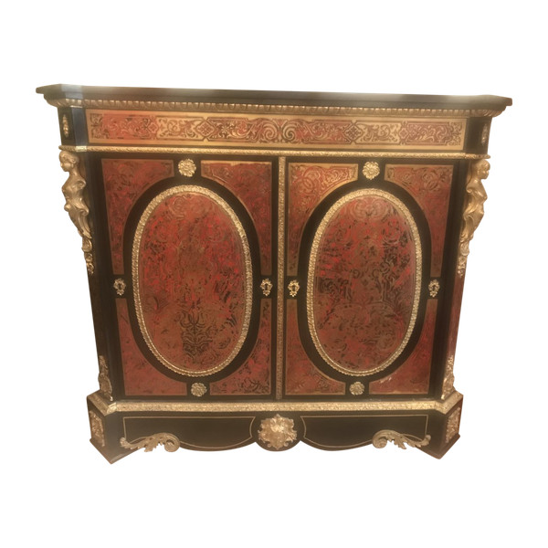 Mobilier, Meuble D’appui En Marqueterie Boulle