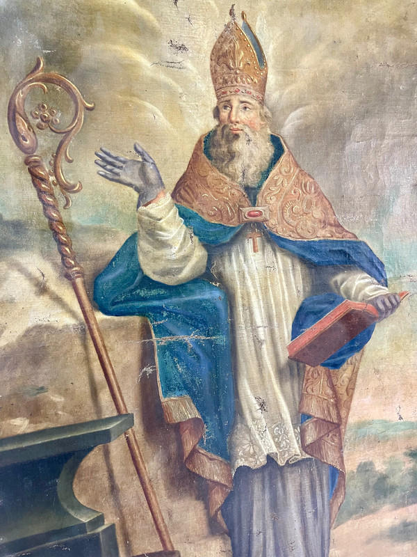 Large religious painting from the Saint Éloi church, 18th century