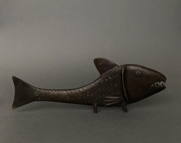 Japanese bronze sculpture of a carp fish 20th century