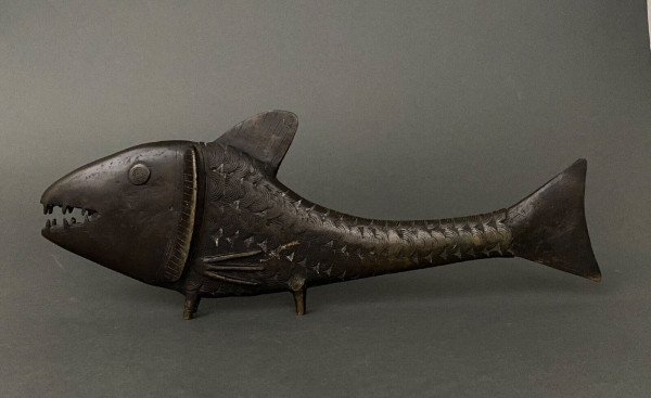 Japanese bronze sculpture of a carp fish 20th century