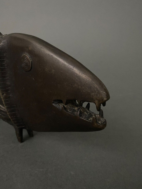 Japanese bronze sculpture of a carp fish 20th century