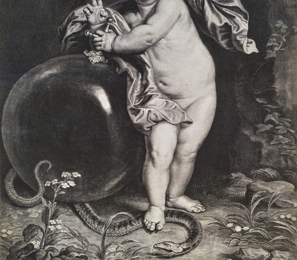 Gravure 17ème Christ d'après Van Dyck