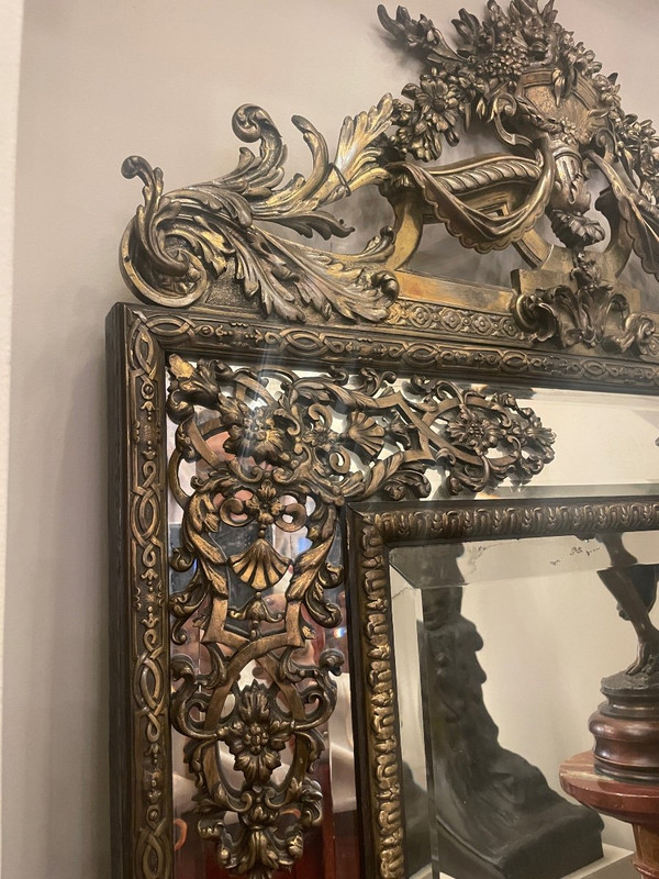 Important Louis XVI Style Bronze Mirror