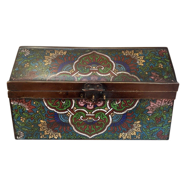 Box Cloisonné China chinesische Signatur zu identifizieren XIX reichen Dekor