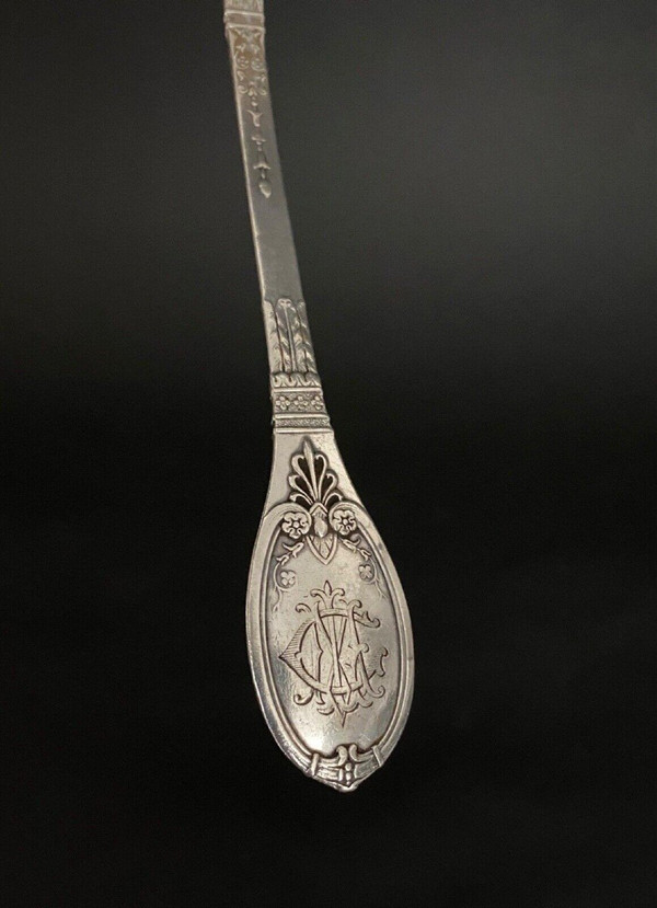 Paire de couverts en argent style néoclassique Gorini poinçon Minerve