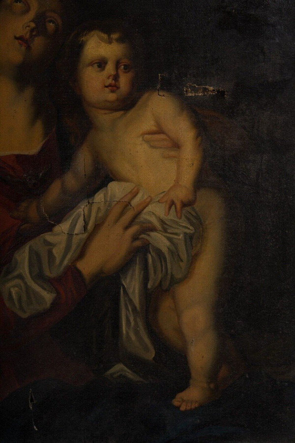 Oil on canvas after Antoine van Dyck Virgin and Child early 19th century