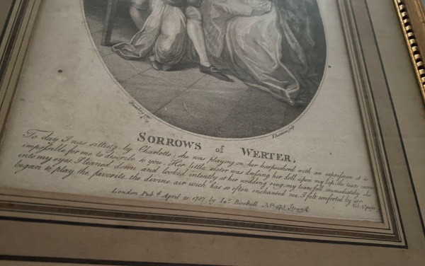 18th-century engraving Sorrows of Werter interior scene