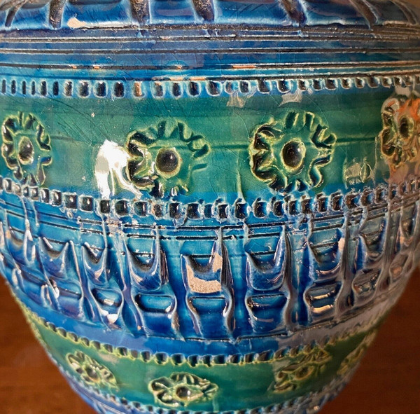 Vaso di Aldo Londi per Bitossi XX secolo fondo blu