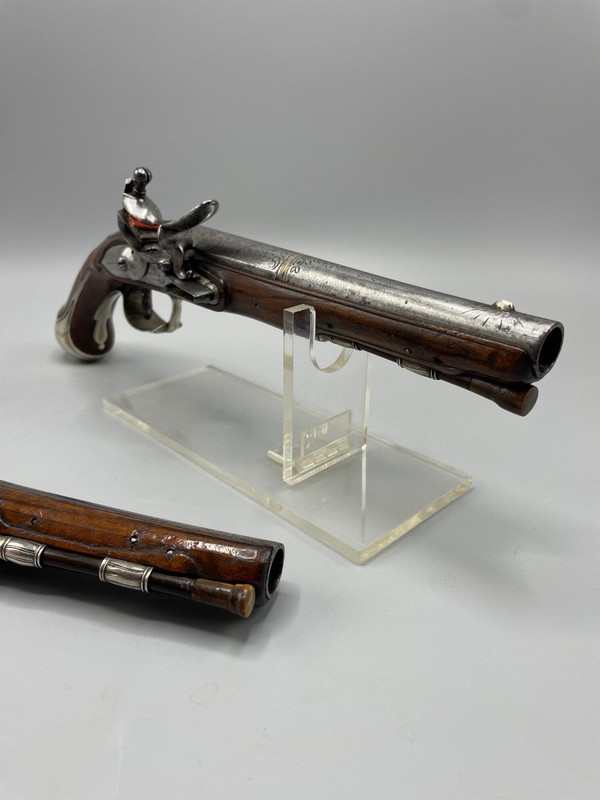 Fine Pair Of Louis XVI Period Flintlock Pistols