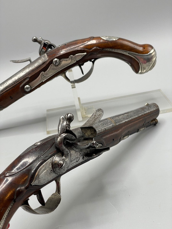 Fine Pair Of Louis XVI Period Flintlock Pistols