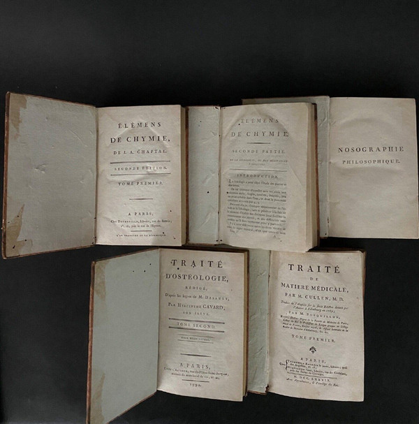 11 volumes medical books osteology surgery chemistry nosographies 1790