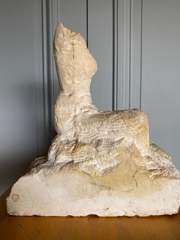 Direct-cut sculpture from the 20th century female nude workshop