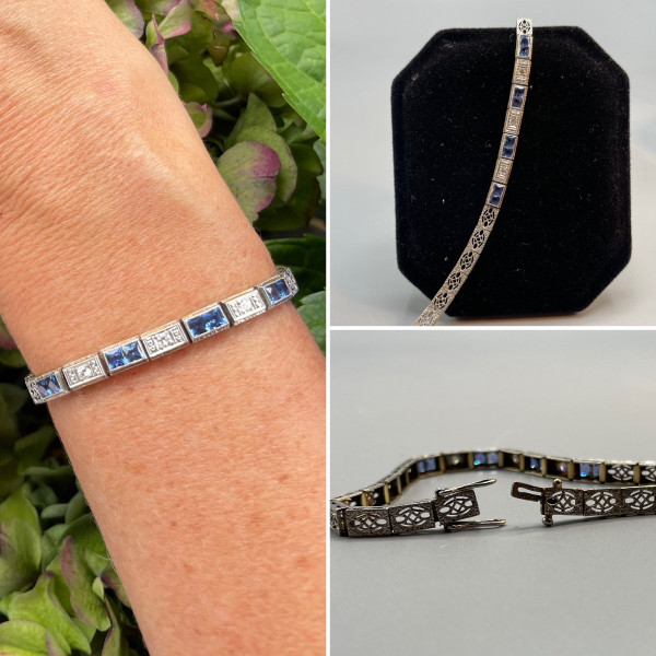 Art Deco Sapphire And Diamond Bracelet