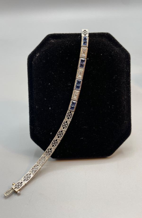 Art Deco Sapphire And Diamond Bracelet