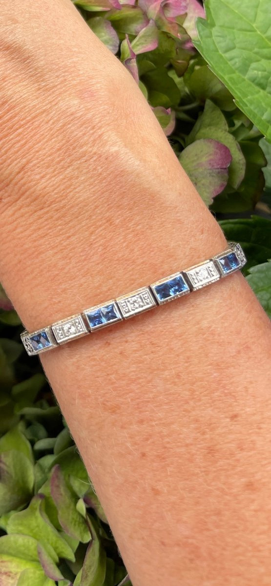 Art Deco Sapphire And Diamond Bracelet