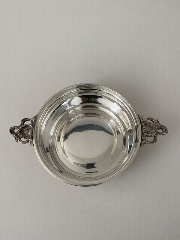 1900 silver-plated vegetable dish with artichoke handles Louis XV