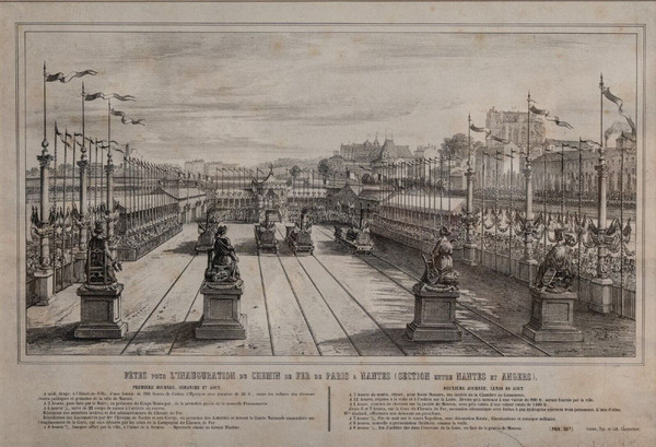 Engraving by Charpentier Nantes Inauguration of the Railway in 1851