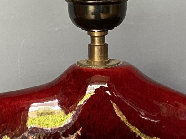 Lamp signed Max Idlas 17B ceramic oxblood