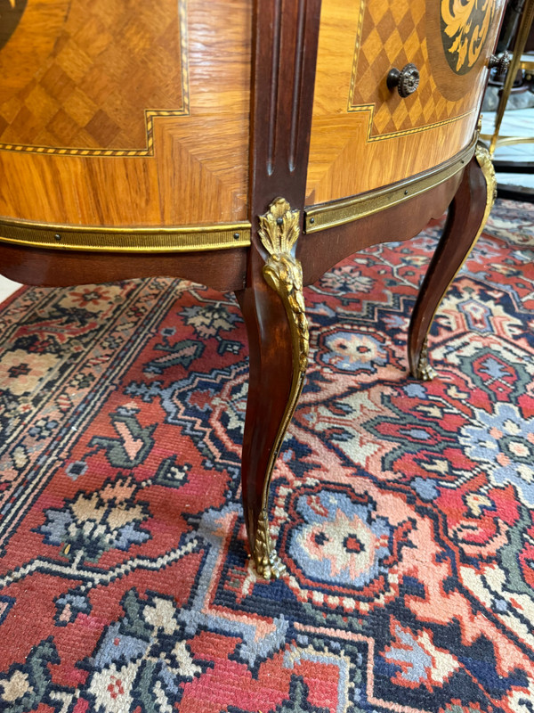 LOUIS XV STYLE HALF MOON CHEST OF DRAWERS