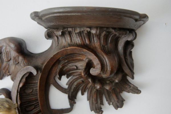 Louis XV Rococo style oak wall light